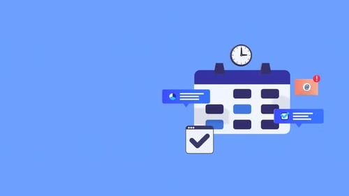 Calendar and Time Management Animation with Copy Space for Text.