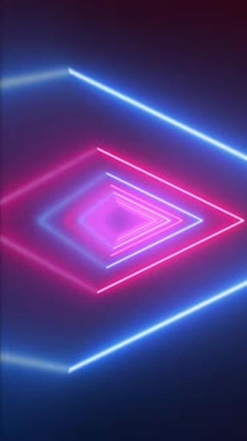 Vertical Video - Pink And Blue Neon Tunnel Background