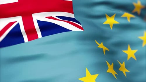 Waving National Flag of Tuvalu