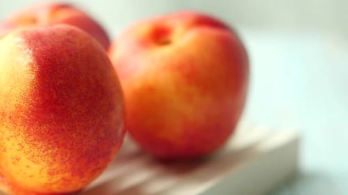 Close-Up of Fresh, Ripe Nectarines
