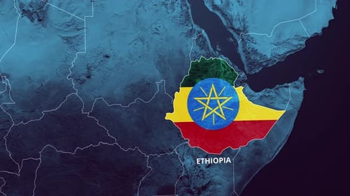 Modern Ethiopia Map Highlight with Flag Reveal