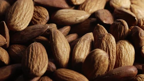 Close-Up View of Pile of Almonds