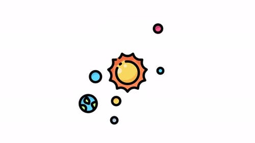 Animation des Sonnensystems. heliozentrische Animation
