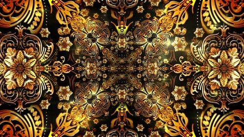 Elegant Golden Ornate Decorative Pattern Loop