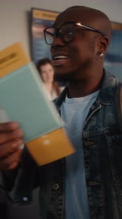 Airport Terminal Travel Blogger Recording Vlog From Trip Using Smartphone