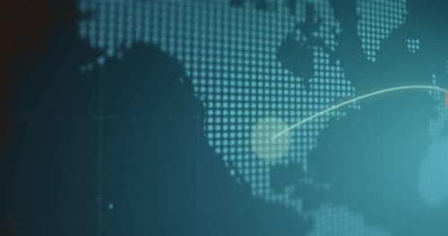 Futuristic World Map Digital Connection Animated Background