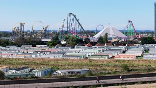 Relaxing holiday. Sunset at seaside in outdoor scene beautiful summer beach landscape, Ingoldmells B