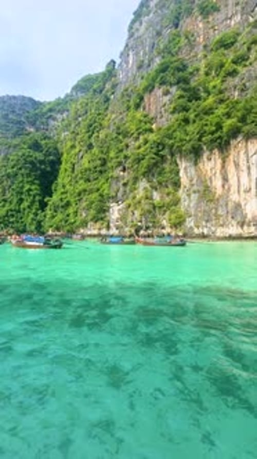 Longtail Boats at the Lagoon of Koh Phi Phi Thailand Pileh Lagoon Thailand Koh Phi Phi