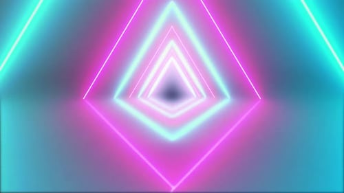 4K Futuristic Neon Ultraviolet Fluorescent Light Tunnel Loopable