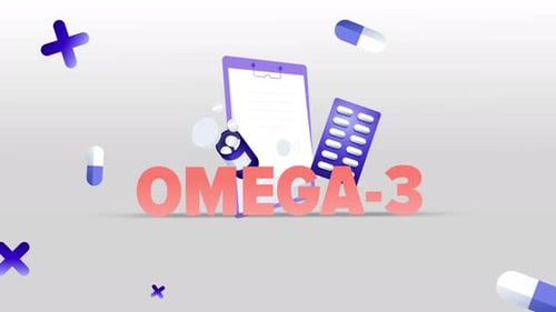 Medicine Health Omega-3-Infografik-Icon-Hintergrund
