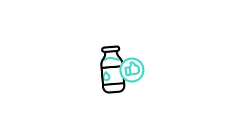 Animated Line Icon: Milk Bottle with Thumbs Up