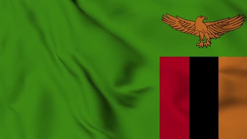 Realistic Waving Zambia Flag Animation