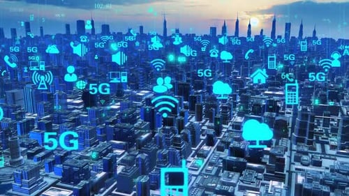 5G-Smart-City- und Internet-Konzept
