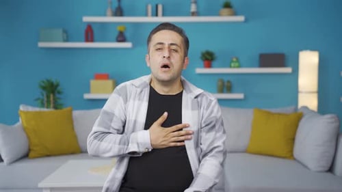 Homme essoufflé.