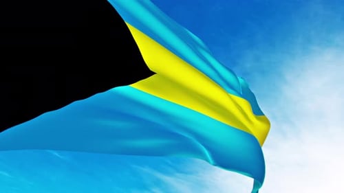 Realistic Waving Flag of Bahamas Animation