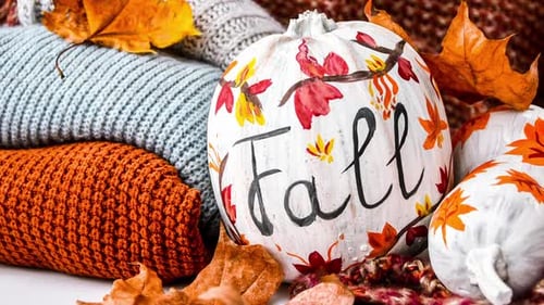Painted Pumpkins and Cozy Sweaters for Autumn
