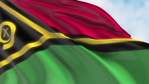 Vanuatu Flag Waving