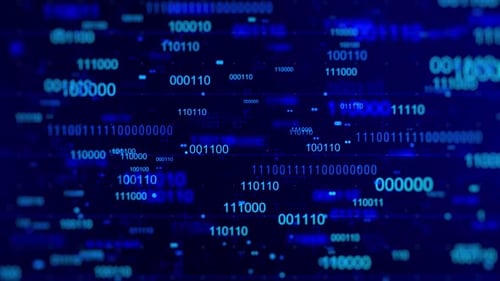 Digital Binary Code Background Blue V3