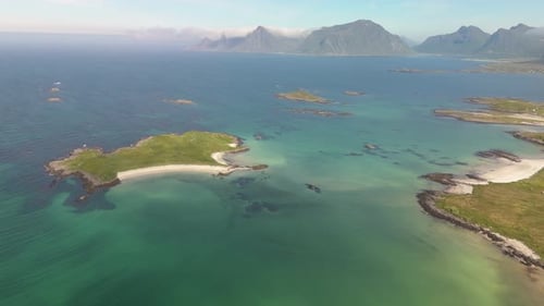 Aerial View of the Stunning Arctic Islands in Lofoten Norway