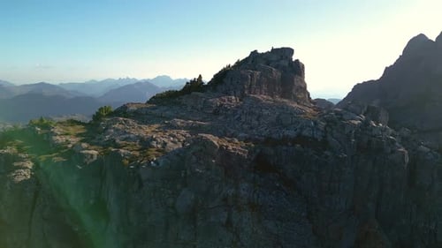 Rocky Mountain Landscape Aerial View Nature Background British Columbia Canada Sunny