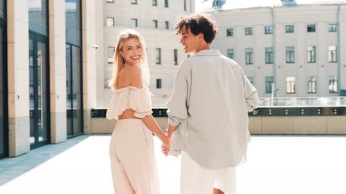 Beautiful couple in the street