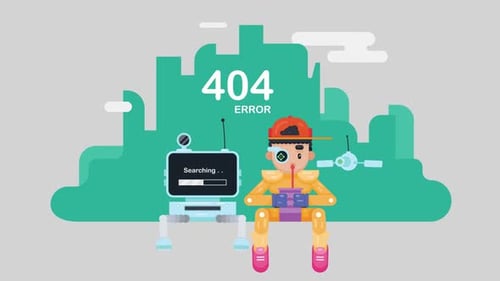 Animated 404 error page template.