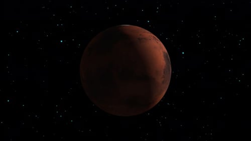 Mars planet 3D object with rotating always and 4k video