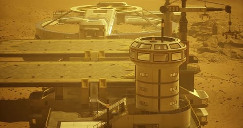 Advanced Martian Base on a Dusty Surface