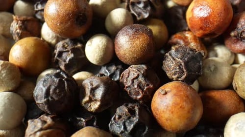 Colorful Assortment of Peppercorns in a Macro Shot