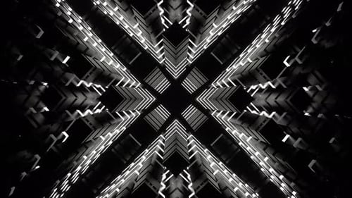 White Neon Light Moves In Rectangles Background Vj Loop In 4K