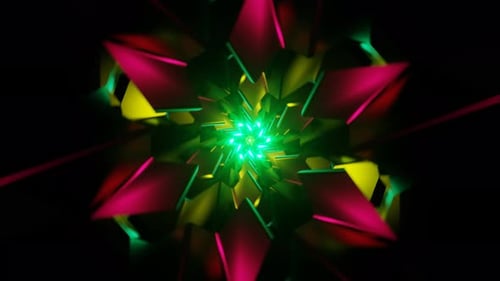 Psychedelic Patterns Create a Mesmerizing Neon VJ Loop Backdrop