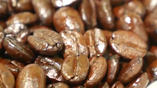 Close Up Footage of Medium Roasted Coffee Beans