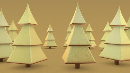 Weihnachtsbäume in einer Samtwelt tanzen im Kreis, Looping Video-Hintergrund