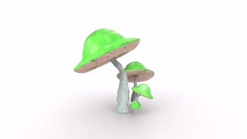Rotierende Schlaufe 3D 3D-Objekte in Form von Pilzen