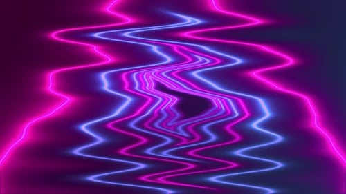 Curved Wavy Neon Lines Loop