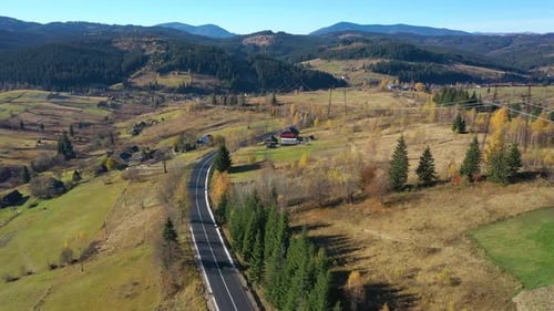 Aerial Landscape View Of Mountain Village 3