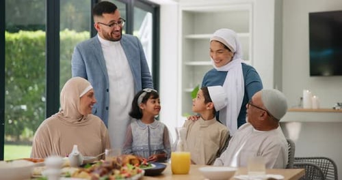 Multi-Generational Family Gathered Together for Festive Meal