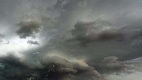 Ominous Clouds Gathering in Dramatic Aerial View