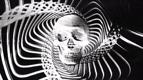 Glitchy Skull Animation with Swirling Grunge Effect