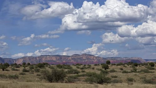 Cumulus Storm Clouds Over Sedona Arizona Timelapse Zoom Out