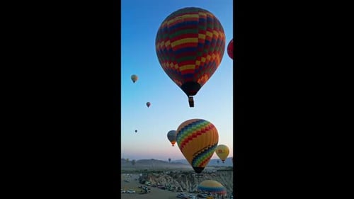 Hot Air Balloons Over Cappadocia - Aerial View