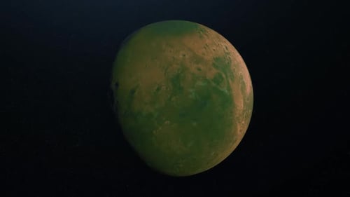 Digitally Rendered Green and Brown Planet