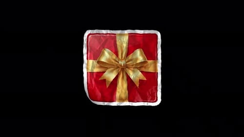 Animated Red Gift Box with Golden Bow