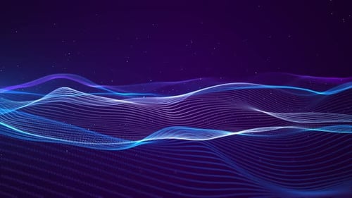 Wavy Hairy Fiber Dotted Lines Particles Flowing Swirly Lines with Glowing Trails Laser Rays Speed of