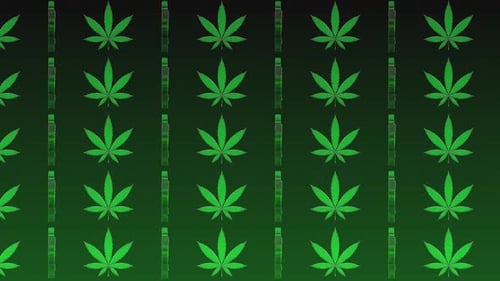 Geometric Cannabis Leaf Repeating Pattern Background