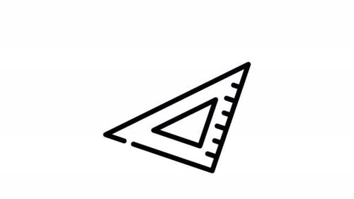 Animated Line Set Square Icon for Design and Education