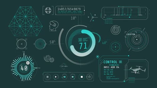 Futuristic HUD Elements with Data Display Interface