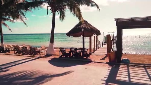 Morning in a beautiful beach in the Riviera Maya, Quinana Roo, Mexico