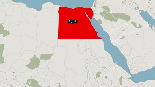 Animated World Map Zoom into Egypt