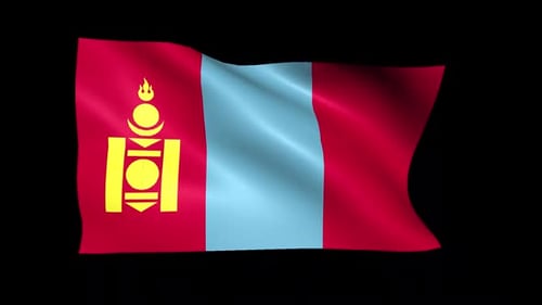 Mongolian Flag Waving Realistic 3D Animation